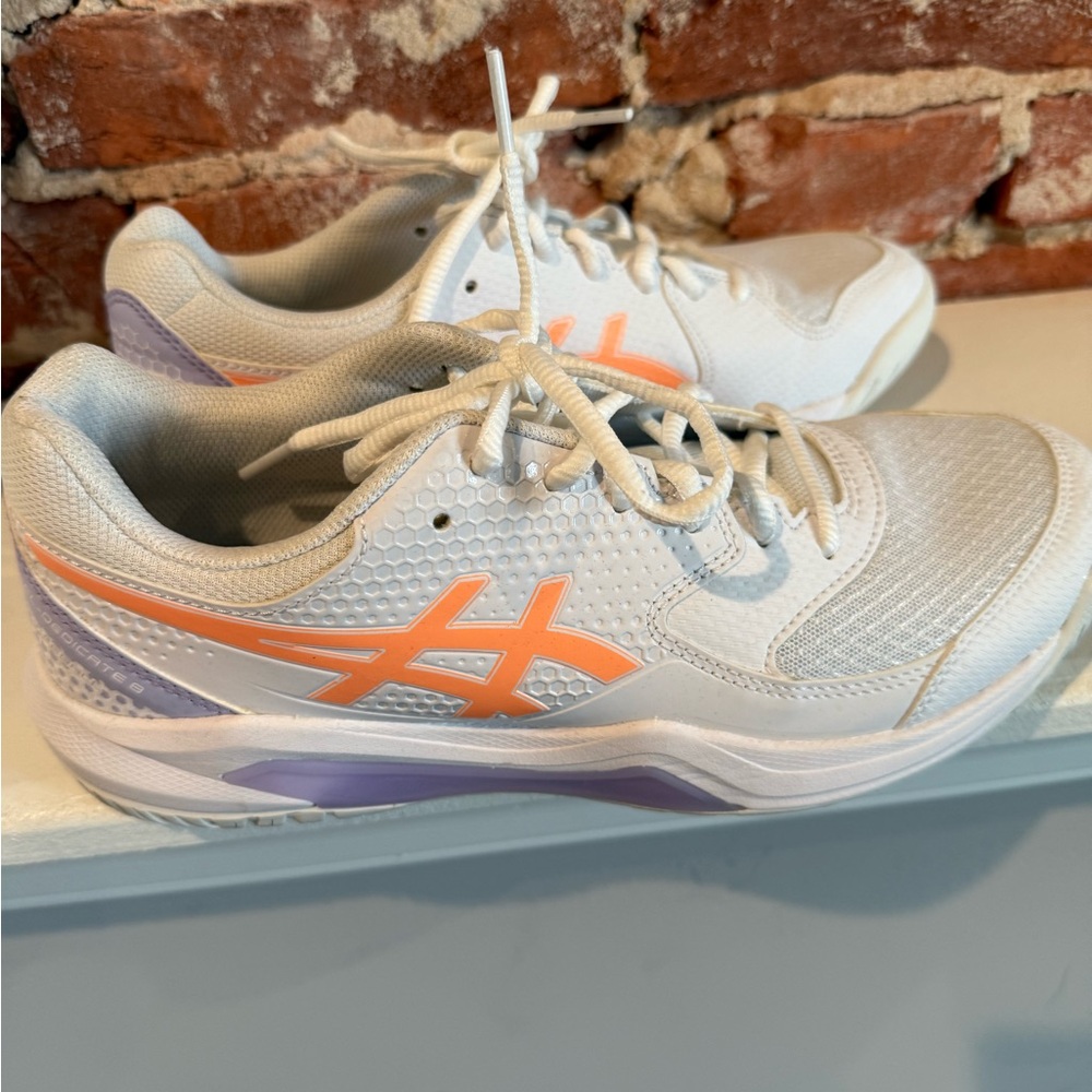ASICS Women's White and Purple Athletic Shoes